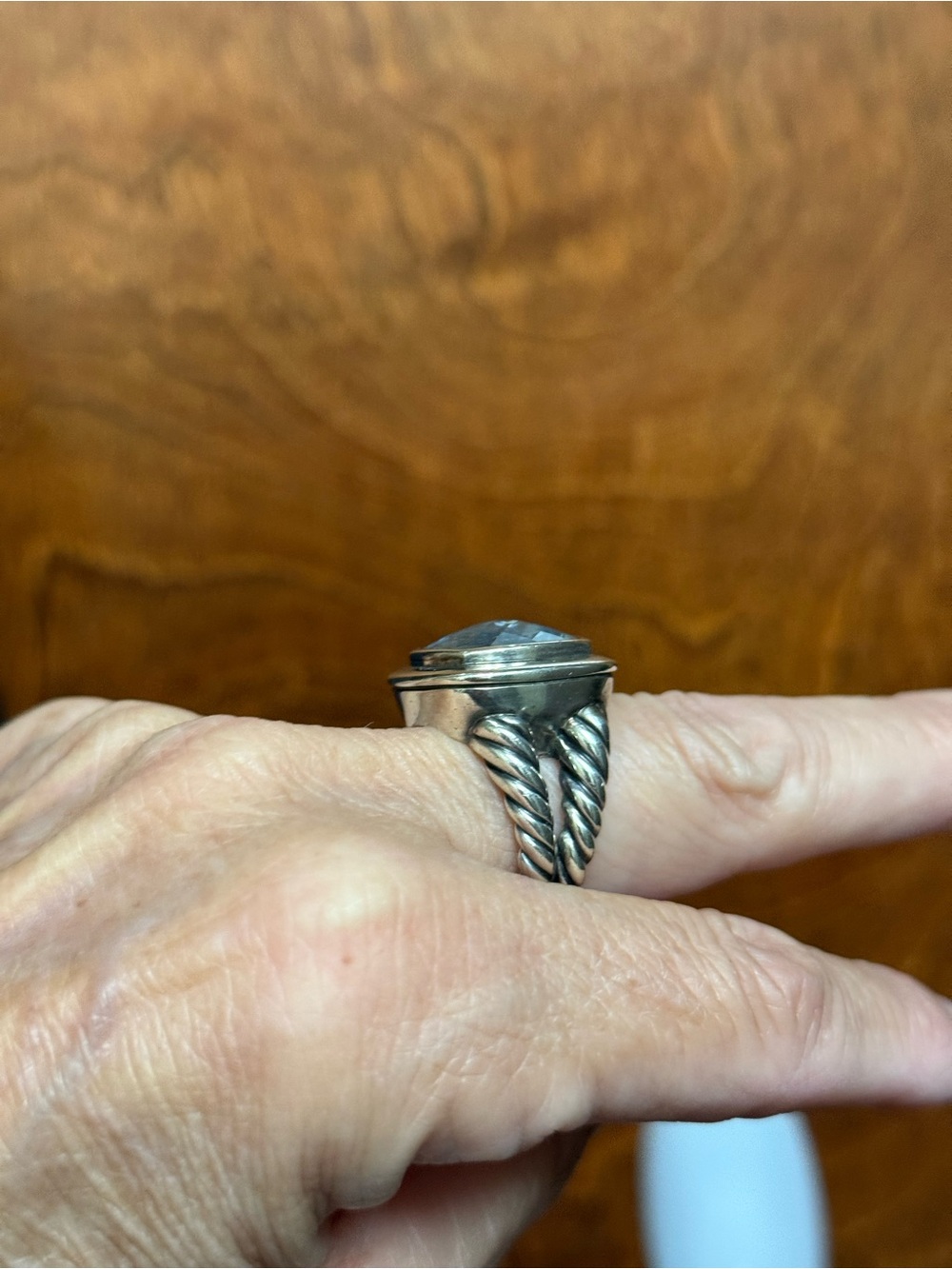 David Yurman Twisted Cable Ring in Sterling Silver - Picture 8 of 10